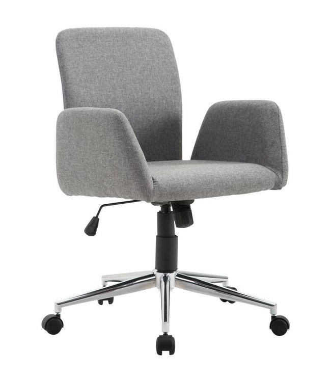 HOMdotCOM Kantoorstoel draaistoel bureaustoel directiestoel stoel met armleuning stof grijs