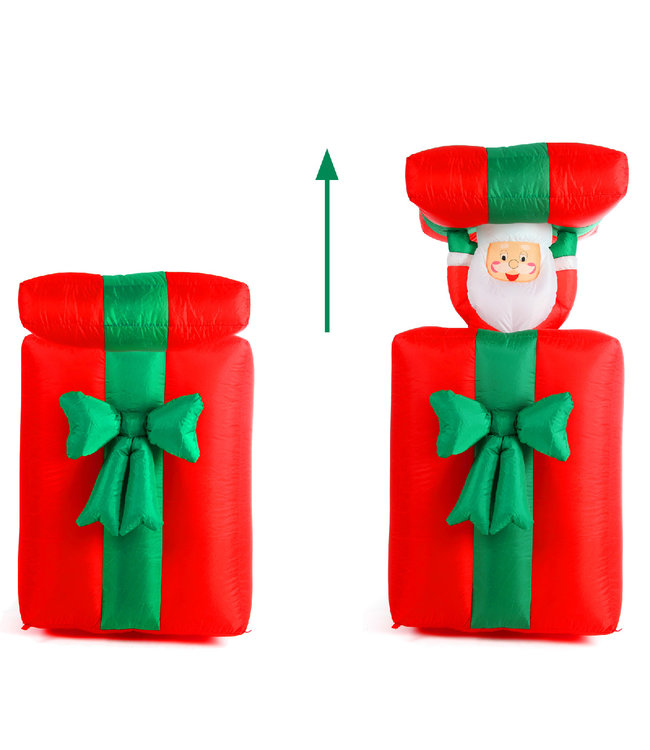 Monzana Monzana - Opblaasbare Kerstman in een Cadeau Doos - Kerstfiguur - Kerstdecoratie