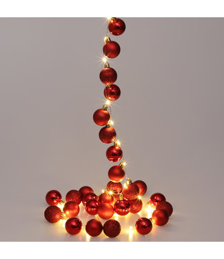 Casaria Casaria kerstballen Verlichting -  40 LEDS - Rood - 2 meter
