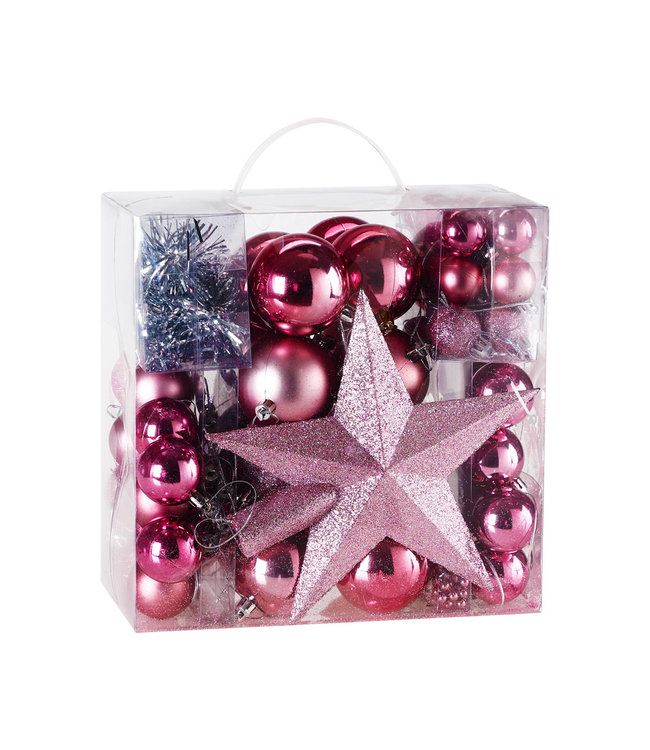 Casaria Kerstballen - Kerstboomversiering - Kerstboom decoratie -Roze 77 St.