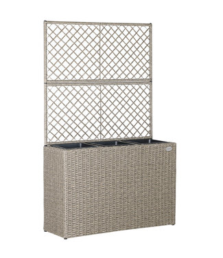 Casaria Casaria Polyrattan Plantenbak met Trellis Creme