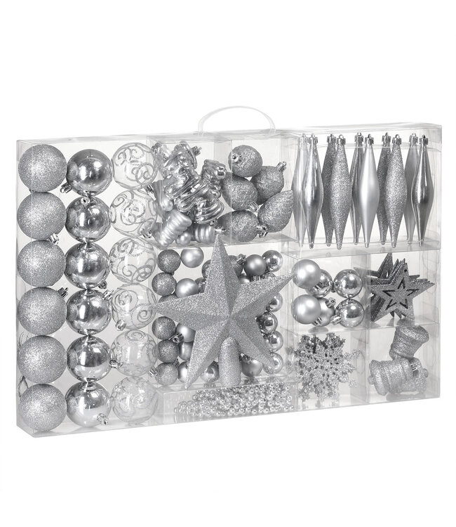 Casaria Kerstballen - 102 stuks -  zilver
