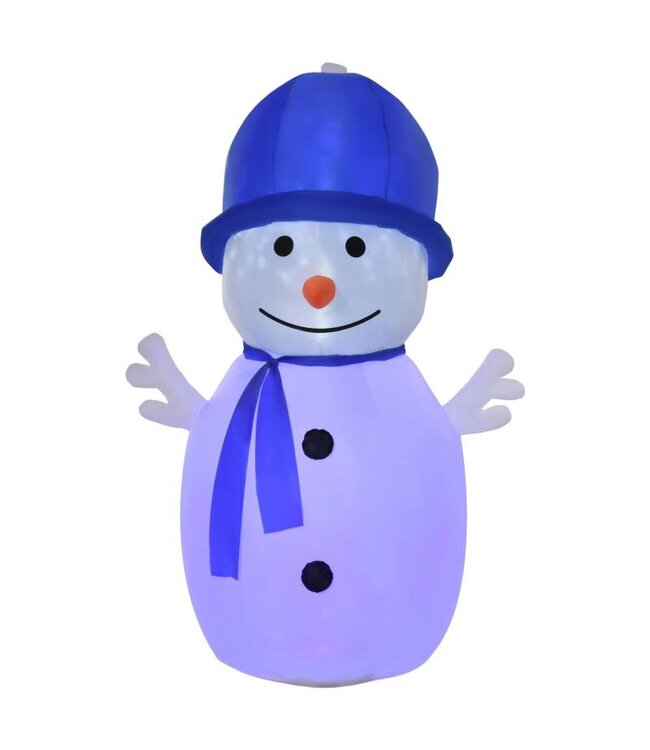Opblaasbare sneeuwpop met LED-draailichtjes 120 x x 80 x 180 cm