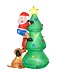 HOMdotCOM Opblaasbare kerstboom Kerstman hond 180 cm LED zelfopblazend