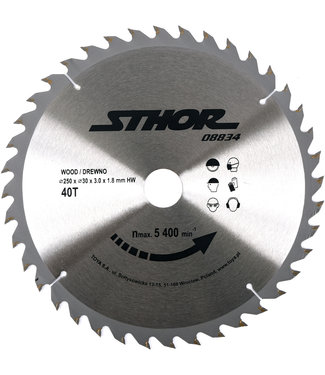 STHOR STHOR Cirkelzaagblad Ø250mm - 40T - binnendiameter 30mm