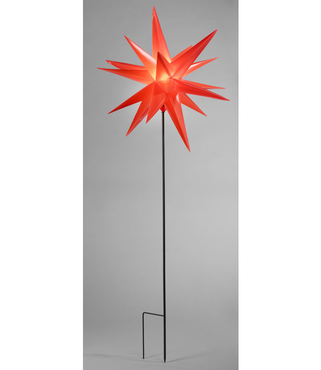 Star-Max LED ster, rood, ø 100 cm + 120 cm staaf