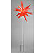 Star-Max Star-Max LED ster, rood, ø 100 cm + 120 cm staaf
