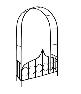 Gardebruk Gardebruk Rozenboog met poort - Metaal - 240x140x40cm - Zwart