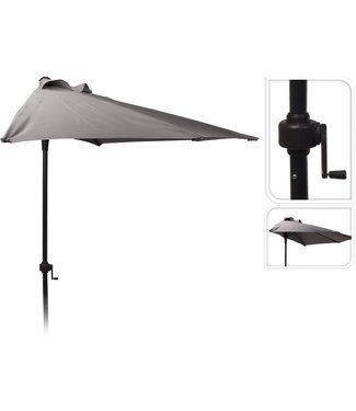 Pro Garden Parasol - Half Rond - Balkonparasol - 250 cm - Antraciet