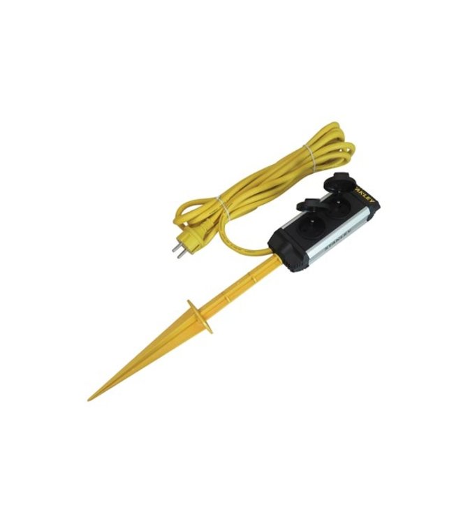 Stanley Buitenstopcontact - 2-Voudig- IP44 - Penaarde - Op grondpen