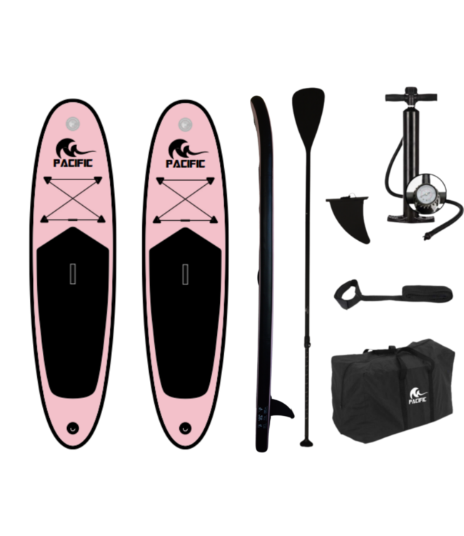 DUOSET! Pacific Special Edition Sup Board - Extra Stevig - 285 cm - 6 Delig - Roze