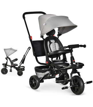 HOMdotCOM HOMdotCOM 4-in-1 Kinderdriewieler 111,5 cm x 52 cm x 98 cm grijs