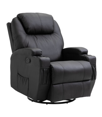 HOMdotCOM HOMdotCOM Massage fauteuil met 5 massage standen PU leer 84 x 92 x 109 cm zwart