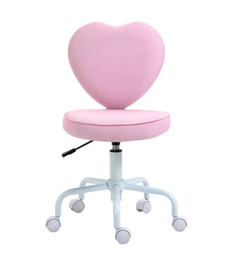 HOMdotCOM HOMdotCOM Stoel draaistoel computer stoel zithoogteverstelling schattige roze linnen stof