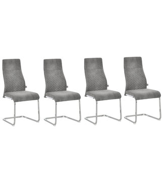 HOMdotCOM HOMdotCOM Set van 4 eetkamerstoelen 45 cm x 61 cm x 98 cm