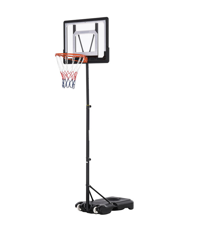 HOMdotCOM In hoogte verstelbare basketbalstandaard basketbalsysteem voor kinderen, staal zwart