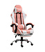 Vinsetto Vinsetto Gamingstoel computerstoel met verstelbare hoofdsteun ergonomisch PVC roze + wit