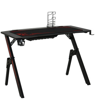 HOMdotCOM HOMdotCOM Gaming tafel bureau kantoor uitgerust met haak voor koptelefoon water bekerhouder