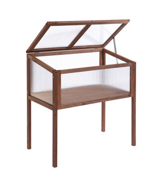 Sunny Sunny Verhoogd frame van hout koude kas kruidenbed voor tuin balkon bruin hout pc-plaat