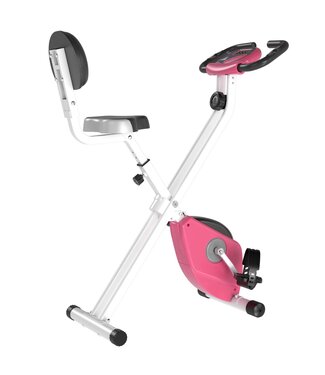 HOMdotCOM HOMdotCOM Hometrainer fietstrainer met 8 weerstandniveaus roze+wit 43 x 97 x 109 cm