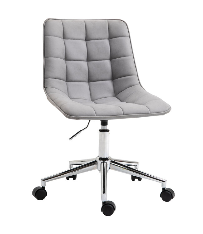 Vinsetto Bureaustoel kantoorstoel in hoogte verstelbaar 360° draaibaar microfiber lichtgrijs