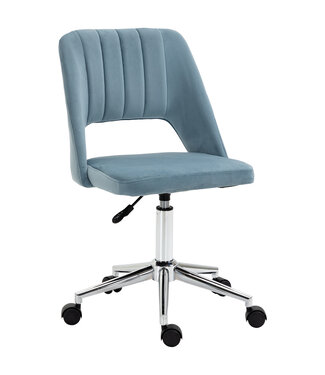 Vinsetto Vinsetto Kantoorstoel draaistoel schelpvorm verstelbaar fluweelzacht polyester blauw