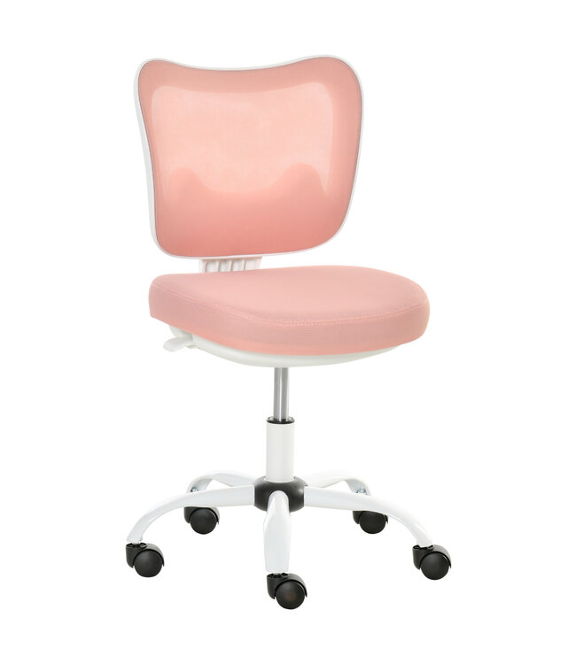 Vinsetto Computerstoel wit + roze 46 cm x 51 cm x 87,5 cm