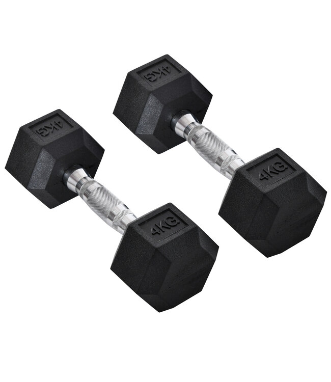 HOMdotCOM Zeskantige dumbbells set van 2 x 4kg