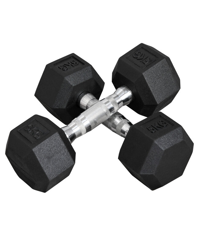 HOMdotCOM Zeskantige dumbbells set van 2 x 5kg