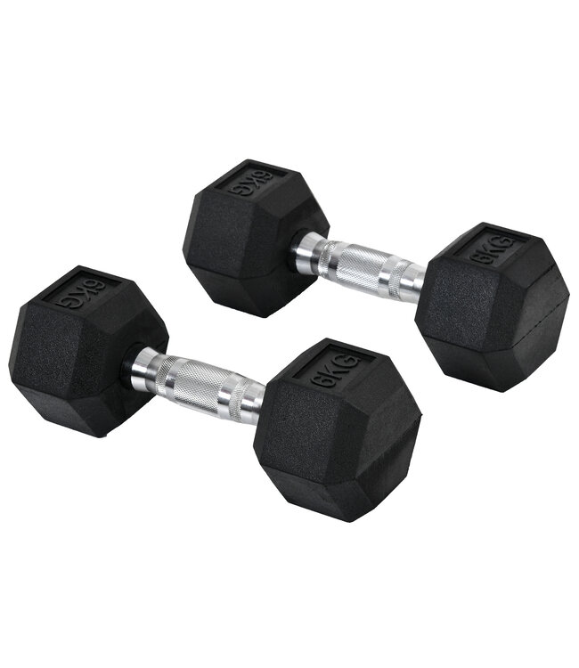 HOMdotCOM Zeskantige dumbbells set van 2 x 6kg