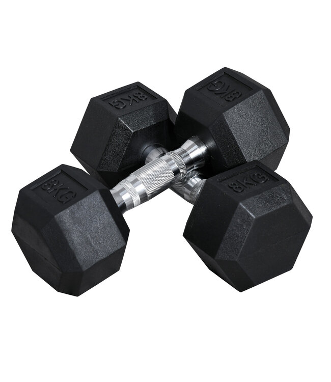 HOMdotCOM Zeskantige dumbbells set van 2 x 8kg