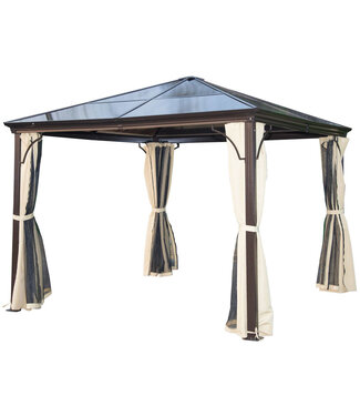 Sunny Sunny Luxe paviljoen alu bruin met transparant PC dak 300 x 360 x 260cm