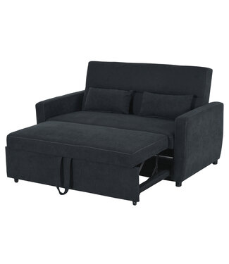 HOMdotCOM HOMdotCOM Slaapbank chaise longue slaapbank 2-zits bankstel in stof donkergrijs