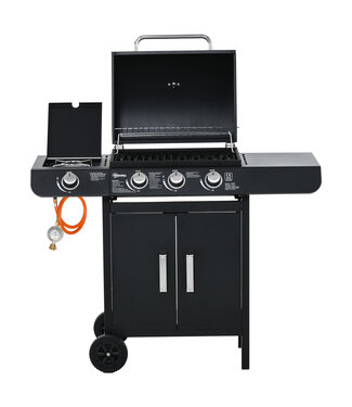 Sunny Sunny gasgrill BBQ met 4 branders metaal zwart 110 x 50 x 100 cm