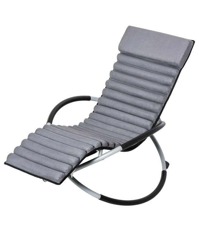 Sunny Schommelstoel ergonomische tuinstoel schommelende ligstoel Texteline bolvormig grijs