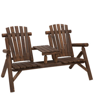Sunny Sunny Tuinbank met tafel tuinmeubel zitbank 2 stoelen massief hout bruin