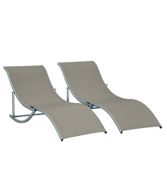 Sunny Sunny Set van 2 tuinstoelen ligstoel stoffen ligstoel relaxstoel ergonomisch aluminium Texteline