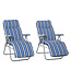 Sunny Sunny ligstoel set met kussens opvouwbaar blauw 60 x 75 x 65-102 cm