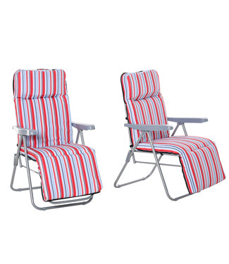 Sunny Sunny ligstoel set met kussens opvouwbaar rood 60 x 75 x 65-102 cm