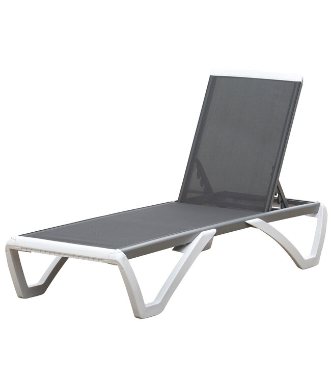 Sunny Ligstoel aluminium ligstoel stoffen ligbed relax ligstoel 5-voudig verstelbaar Texteline