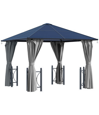 Sunny Sunny Paviljoen partytent met zijdelen PC dak aluminium bruin 3,45 x 2,8 m