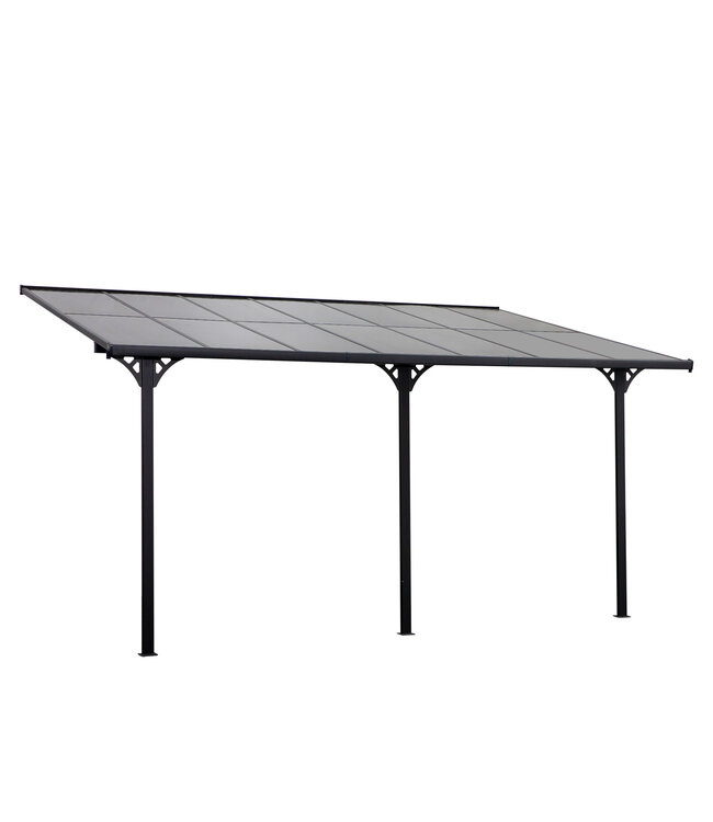 Sunny terrasoverkapping in hoogte verstelbaar aluminium grijs 4 x 3 m