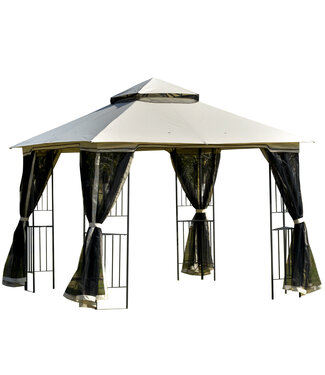 Sunny Sunny Partytent met dubbel dak 3x3 paviljoen tuintent feesttent partytent beige