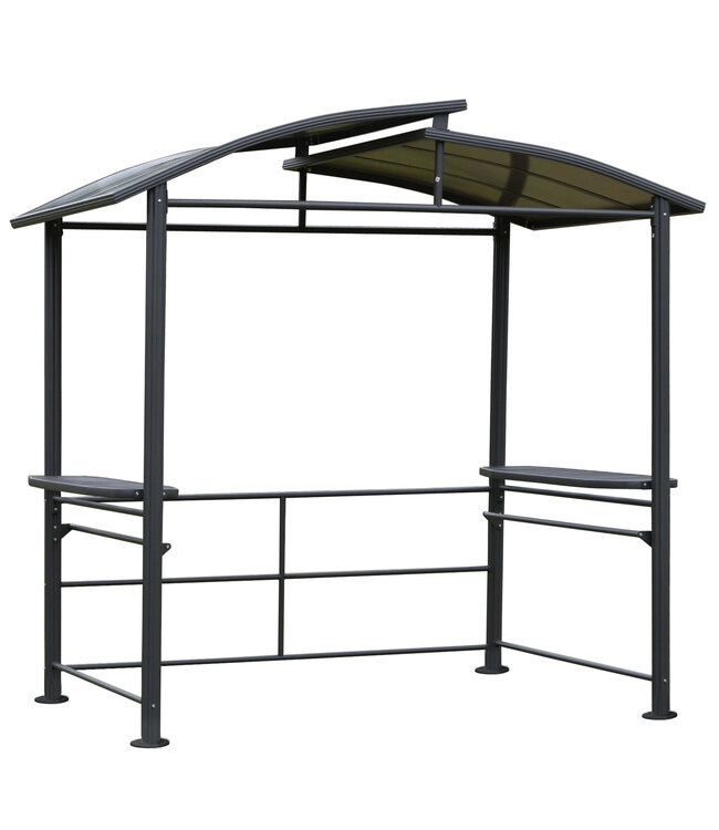Sunny grillpaviljoen met vlamvertragend dak BBQ-paviljoen met 2 planken staal PC donkergrijs