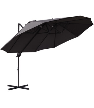 Sunny Sunny parasol met zwengel dubbele parasol tuinparasol zonwering metaal grijs