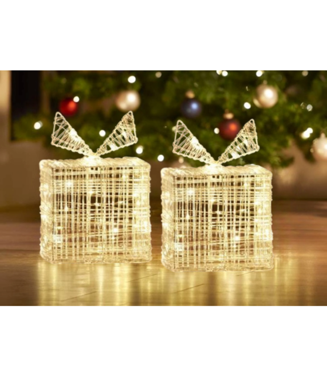 Nampook  2 verlichte geschenkdozen van 20 cm hoog  - 40 LED