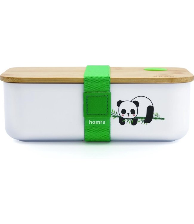 Homra Lunchbox BBOO Kinderen - Broodtrommel Kind - 2 Compartimenten - FSC Bamboo - BPA vrij