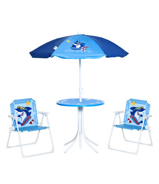 Sunny Sunny Kindercampingstoel, tuinmeubelen, biertentset, campingtafel, picknicktafel, kinderbank, sets, UV-bescherming, Stitz, zitset, tuinparasol, kinderzitset voor de Amazone, kinderzitset, kindermeubels met paraplupatroon