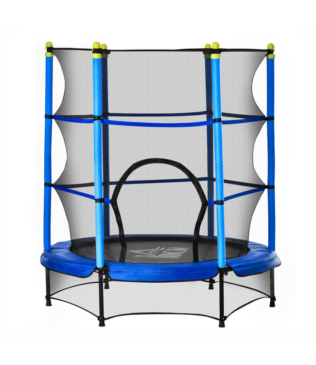 HOMdotCOM Trampoline tuin trampoline complete trampoline set diameter inclusief veiligheidsnet voor kinderen springmat leuke rand hoes staal metaal kunststof bekleding gevoerd frame binnen buiten binnen
