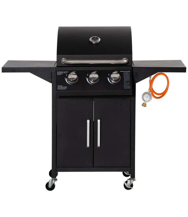 Sunny Gasbarbecue - 3 branders 3 kW - Zwart - 121 x 55 x 109 cm